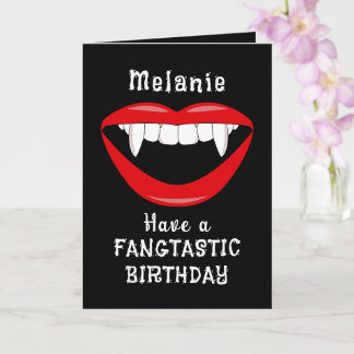 Goth Vampire Fangs Carte d'anniversaire