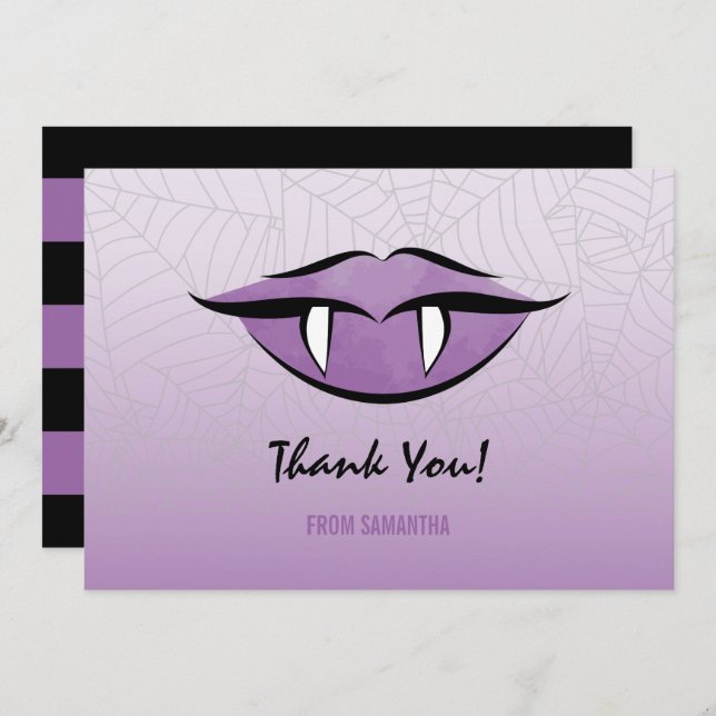 Goth Vampire Lips Carte de remerciements (Devant / Derrière)