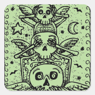 GOTH VOIR AUCUN MAL, LES STICKERS DE CEMETERY SKEL