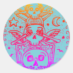 GOTH VOIR AUCUN MAL, LES STICKERS DE CEMETERY SKEL