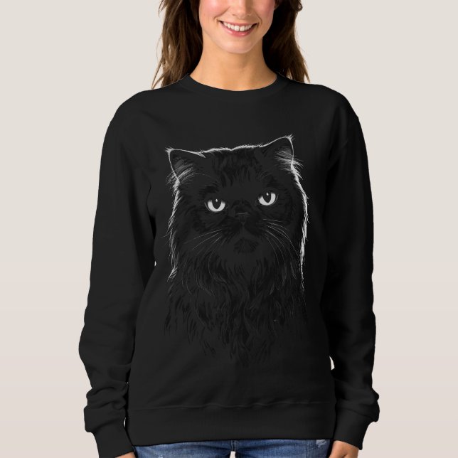 Gothic Black Cat Art Women's Sweatshirt (Devant)