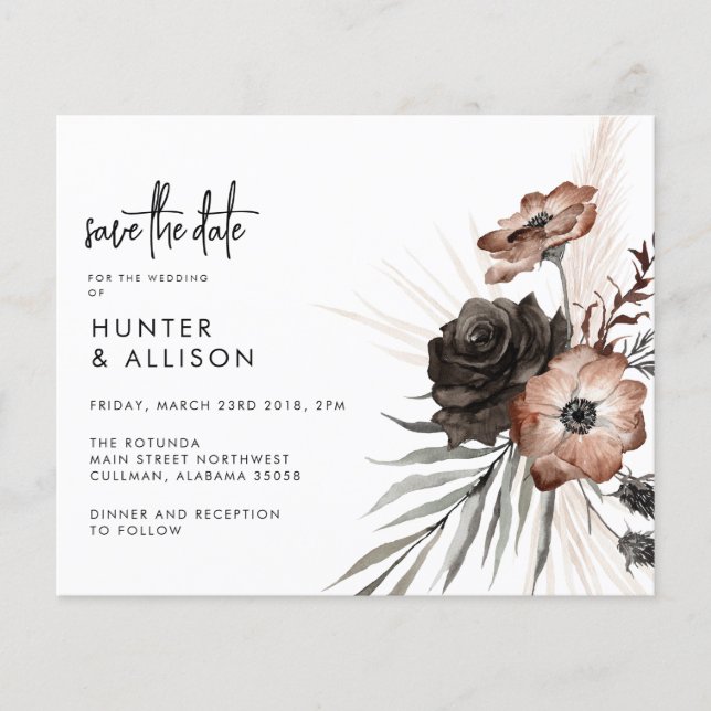 Gothic Boho Enregistrer la date (Devant)