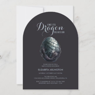 Gothic Dragon Egg Baby Shower Invitation