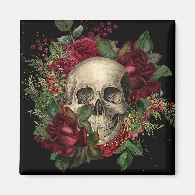 Gothic Glam | Magnet | Skull & Roses | Black (Devant)