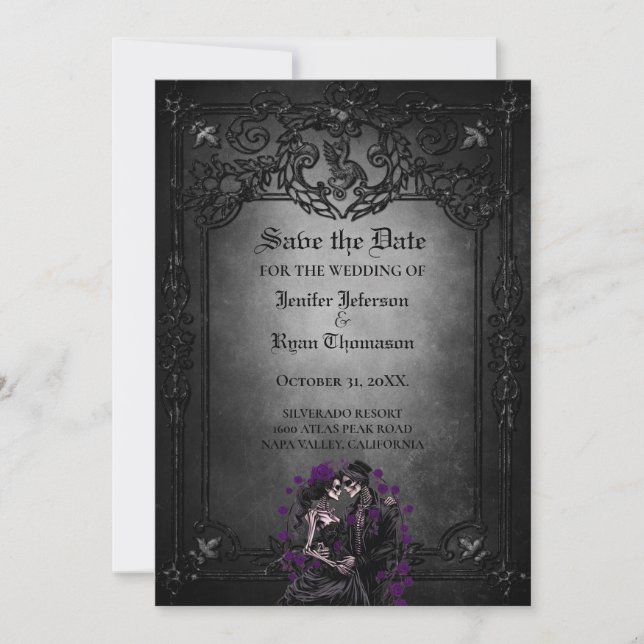 Gothic Halloween wedding invitation (Devant)