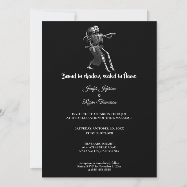 Gothic halloween wedding Invitation (Devant)