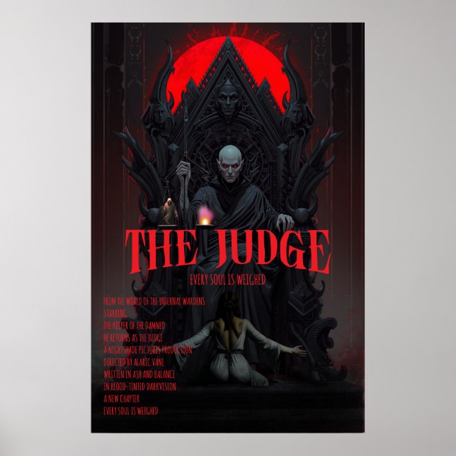 Gothic Horror Poster The Judge Dark Fantasy Wall  (Devant)