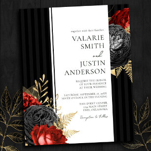Gothic Red and Black Floral Budget Wedding