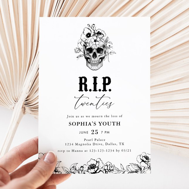 Gothic RIP Twenties 30th Birthday Invitation (Créateur téléchargé)