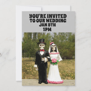 GOTHIC SKELETON COUPLE MARIAGE INVITATIONS PERSONN