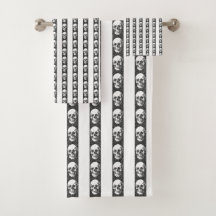 Gothic striped pattern with skulls