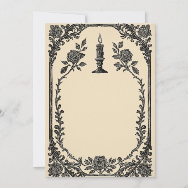 Gothic Wedding Invitation – Candle Design (AI-Gen) (Devant)