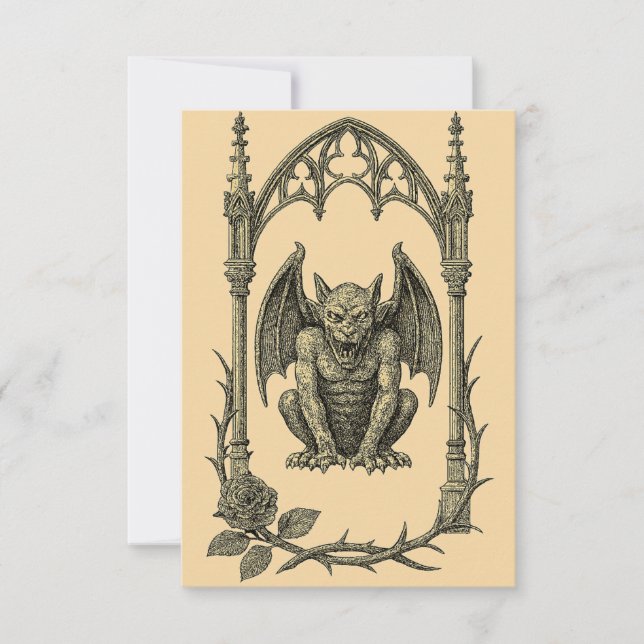 Gothic Wedding Invitation – Gargoyle (AI-Gen) (Devant)