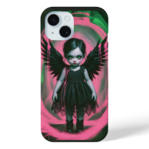 Gothic Wing Girl Halloween Art iPhone / coque ipad