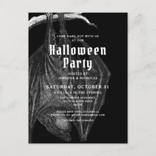 Gothique Bats Halloween Fête Invitation