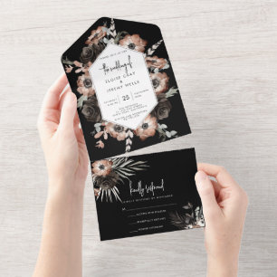 Gothique Boho tout en un mariage Invitation