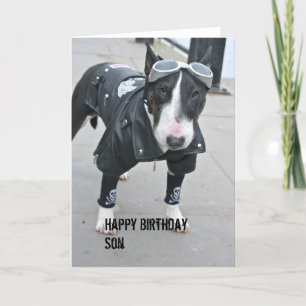 Gothique Bulldog Bonne carte de fils d'anniversair