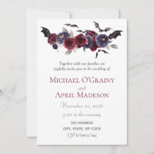 Gothique Chauve-souris Dark Invitation Mariage