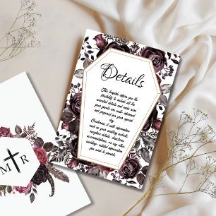 Gothique Coffin Détails du Mariage Carte de boîtie