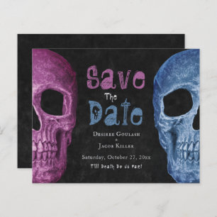 Gothique Crâne rose bleu Budget Enregistrer la dat