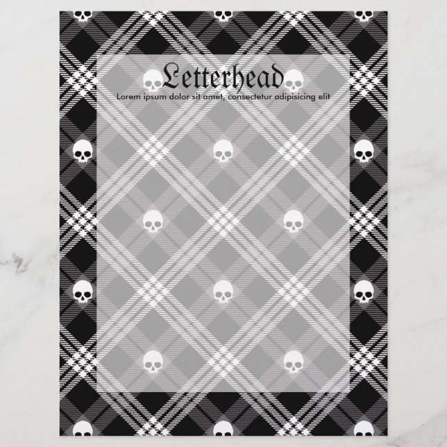 Gothique Crâne Tartan Plaid (Devant)