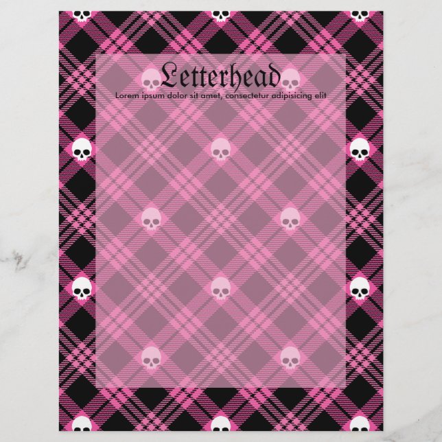 Gothique Crâne Tartan Plaid (Devant)
