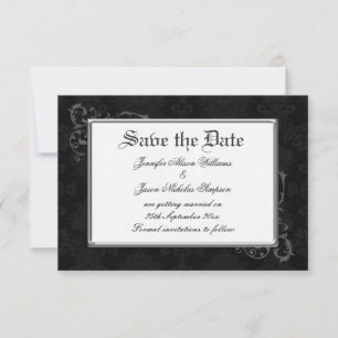 Gothique Damassé Faire-Part de Date de Mariage en