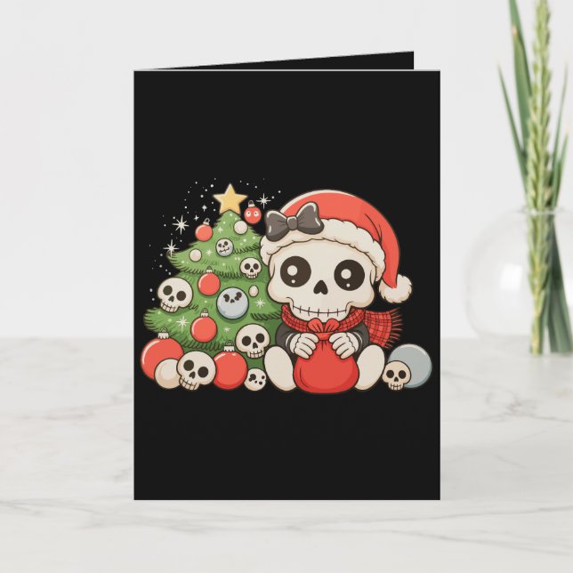 Gothique de Noël Mignon Crâne de Squelette Vacance (Devant)