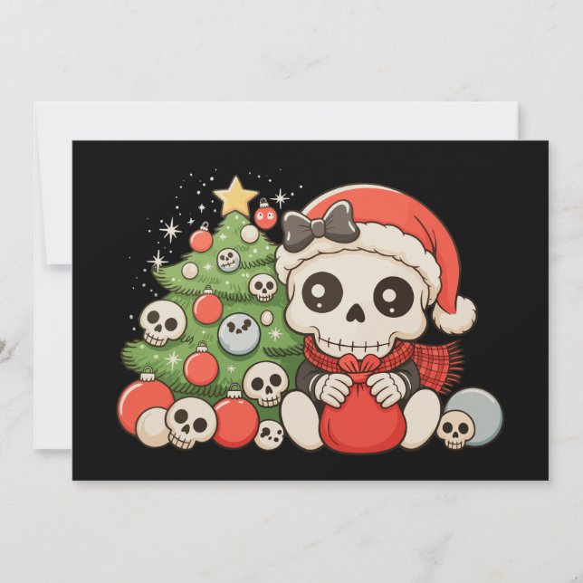 Gothique de Noël Mignon Crâne de Squelette Vacance (Devant)
