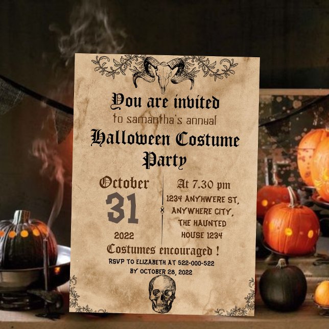 gothique éffrayant vintage, invitation à la fête d (Créateur téléchargé)