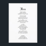 Gothique Élégant Menu De Mariage Avec Frontière<br><div class="desc">Personnalisez et customisez ce menu mariage d'inspiration gothique. Les options de modification sont disponibles.</div>