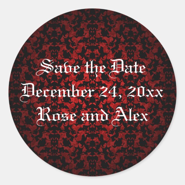 Gothique élégant Save the Date stickers (Devant)