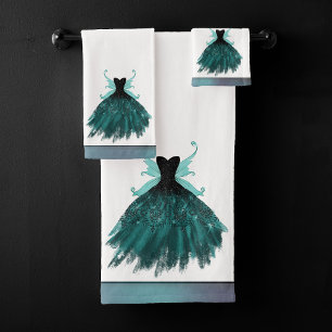 Gothique Fairy Turquoise Gown Fleur verte profon