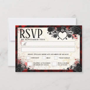 Gothique foncé 3,5 x 5 MENU D'Halloween Wed RSVP