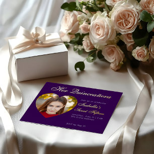 Gothique Glam Quince coeur photo Foil Invitation