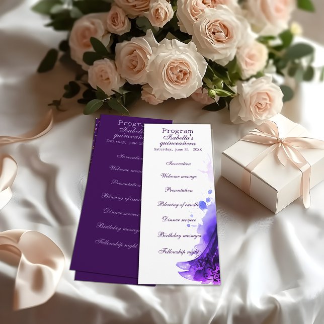 Gothique Glam Quince programme violet Quinceañera (Créateur téléchargé)