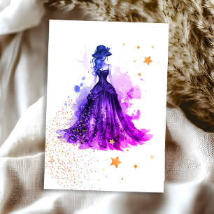 Gothique Glam Quince violet carte RSVP