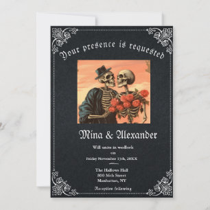 Gothique Goth Skeleton Code QR Mariage