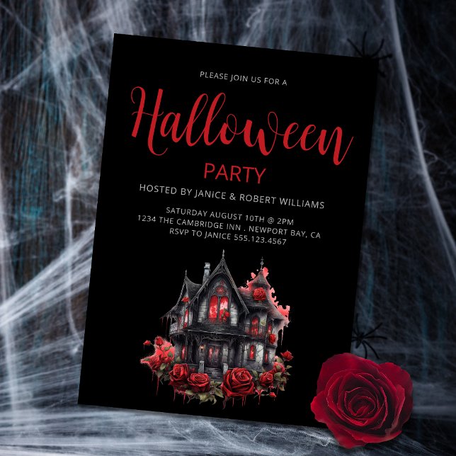 Gothique Halloween Party Haunted House Invitation (Créateur téléchargé)
