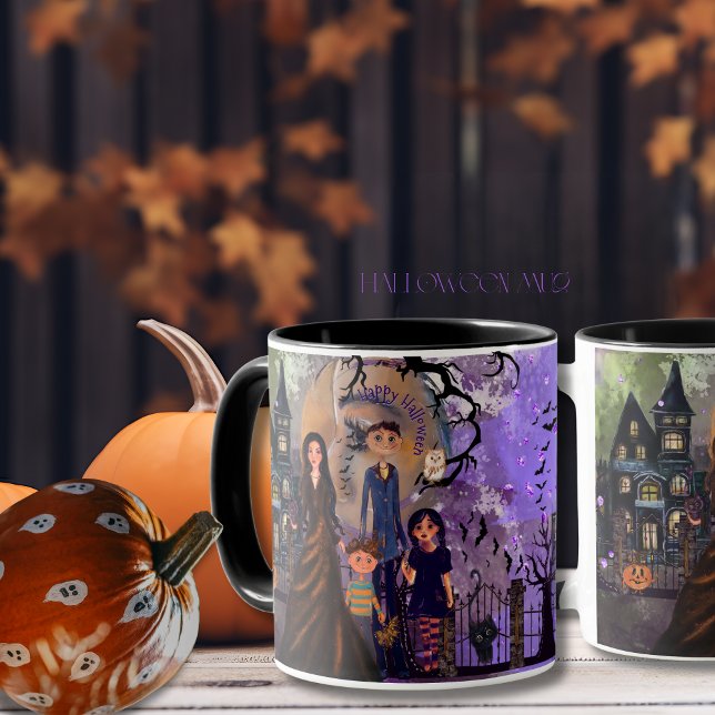 Gothique Haunted Maison Halloween Mug (Gothic Haunted House Halloween Mug)