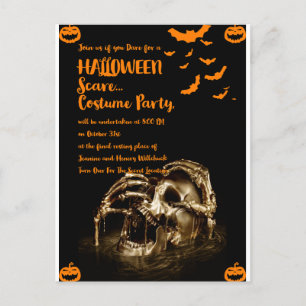 Gothique Horreur Crâne Halloween Invitation Cartes