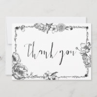 Gothique Main dessinée Fleurs Crâne carte de femme