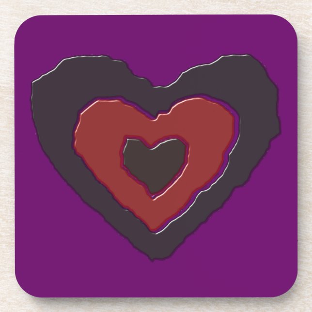 Gothique Melting Love Dessous de verre de coeur (Devant)