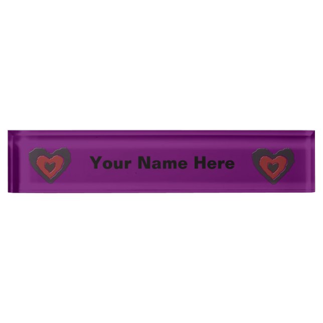 Gothique Melting Love Heart Custom Desk Plaque (Devant)
