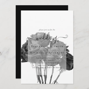 Gothique Noir Rose Goth Wedding Invitation