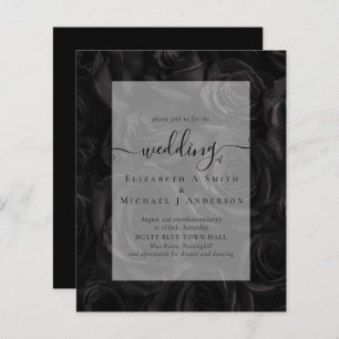 Gothique Noir Rose Goth Wedding Invitation