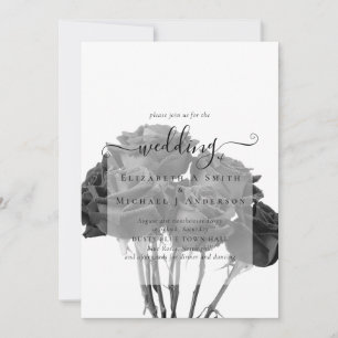 Gothique Noir Rose Goth Wedding Invitation