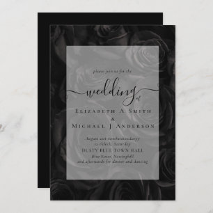Gothique Noir Rose Goth Wedding Invitation