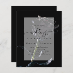 Gothique Noir Rose Goth Wedding Invitation