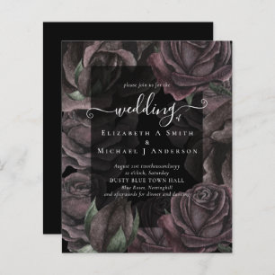 Gothique Noir Rose Goth Wedding Invitation
